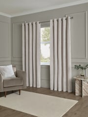 Paoletti Silver Lustre Velvet Fully Lined Eyelet Curtain - Image 2 of 6