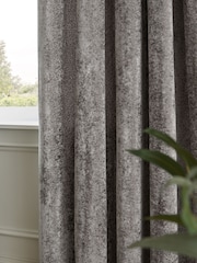 Paoletti Pewter Lustre Velvet Fully Lined Eyelet Curtain - Image 3 of 6