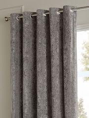 Paoletti Pewter Lustre Velvet Fully Lined Eyelet Curtain - Image 4 of 6