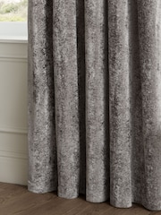 Paoletti Pewter Lustre Velvet Fully Lined Eyelet Curtain - Image 5 of 6