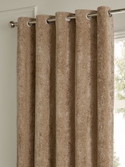 Paoletti Champagne Lustre Velvet Fully Lined Eyelet Curtain - Image 4 of 6