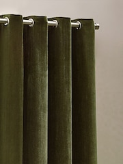 Yard Olive Heavy Chenille Blackout Eyelet Curtain - Image 1 of 4