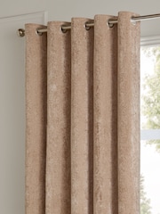 Paoletti Oyster Lustre Velvet Fully Lined Eyelet Curtain - Image 3 of 6