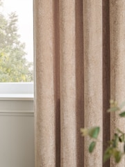Paoletti Oyster Lustre Velvet Fully Lined Eyelet Curtain - Image 4 of 6