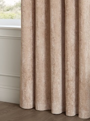 Paoletti Oyster Lustre Velvet Fully Lined Eyelet Curtain - Image 5 of 6