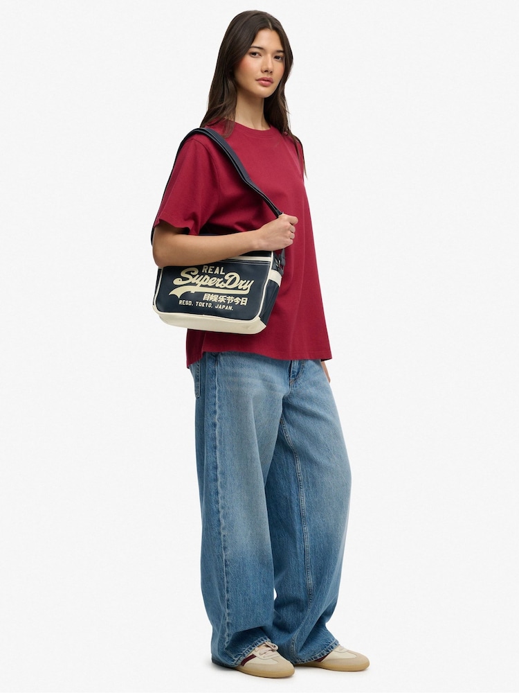 Superdry Blue Mini Alumni Crossbody Bag - Image 1 of 5