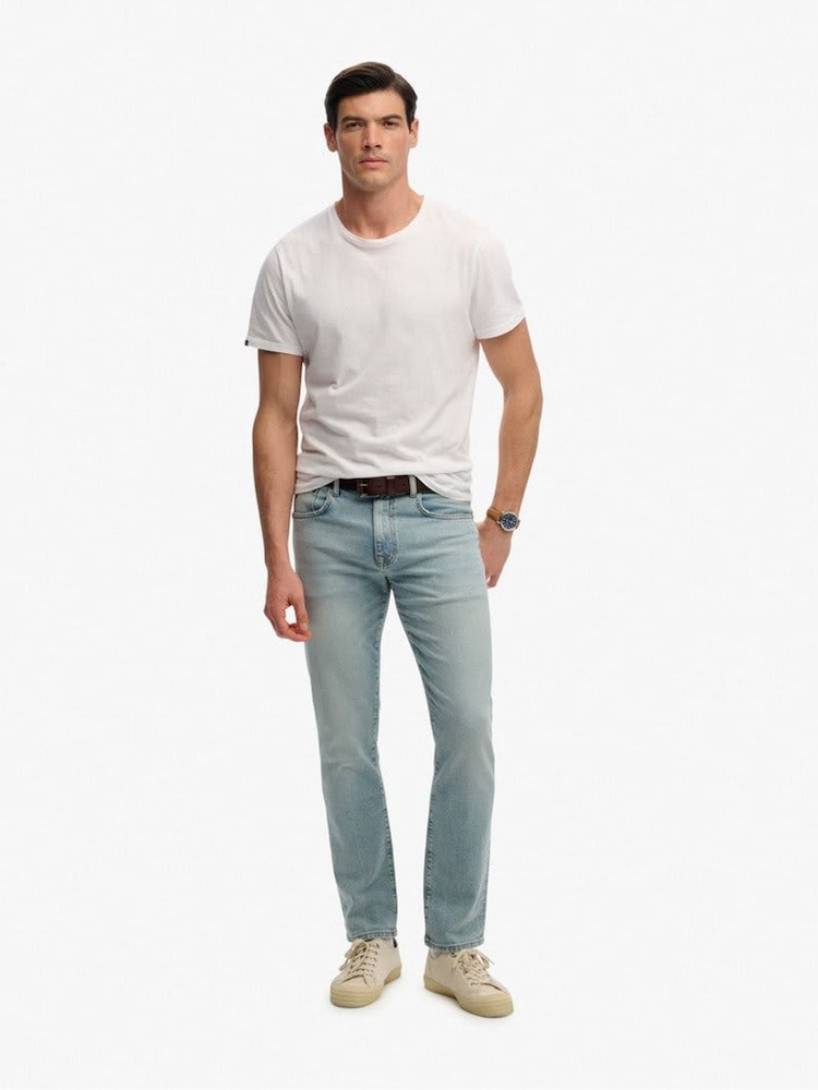 Superdry Blue Cotton Vintage Slim Straight Jeans - Image 2 of 5 Superdry Blue Cotton Vintage Slim Straight Jeans - Image 2 of 5
