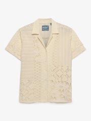 Superdry Cream Lace Patchwork Beach Resort Shirt - Image 7 of 7