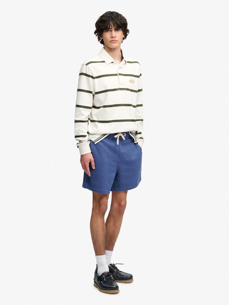 Superdry Blue Monogram Shorts - Image 2 of 6 Superdry Blue Monogram Shorts - Image 2 of 6
