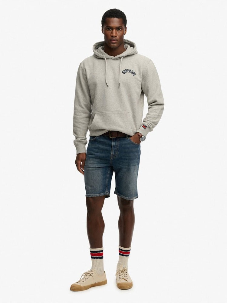 Superdry Blue Vintage Straight Shorts - Image 1 of 8 Superdry Blue Vintage Straight Shorts - Image 1 of 8