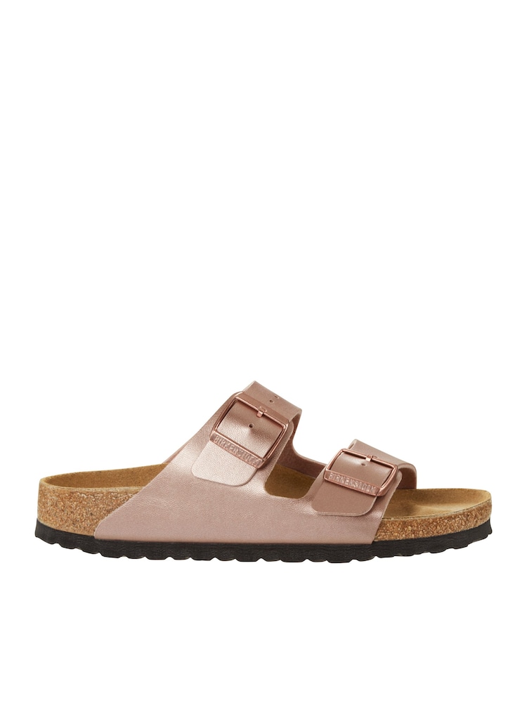 Birkenstock Copper Arizona Birko Flor Double Strap Sandals - Image 1 of 3 Birkenstock Copper Arizona Birko Flor Double Strap Sandals - Image 1 of 3