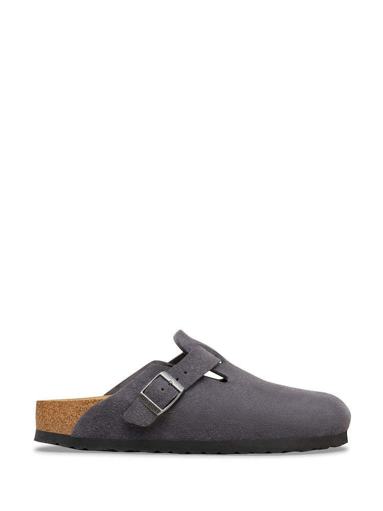 Birkenstock Charcoal Grey Boston Suede Clogs - Image 1 of 6