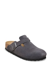 Birkenstock Charcoal Grey Boston Suede Clogs - Image 2 of 6