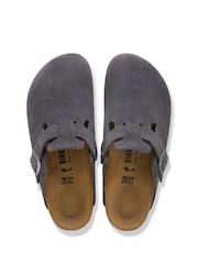 Birkenstock Charcoal Grey Boston Suede Clogs - Image 3 of 6