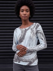 Roman Blue Abstract Knit Jumper - Image 1 of 4