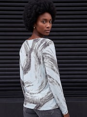 Roman Blue Abstract Knit Jumper - Image 4 of 4