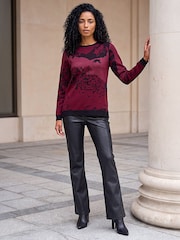 Roman Red Shimmer Colour Block Knit Jumper - Image 3 of 4