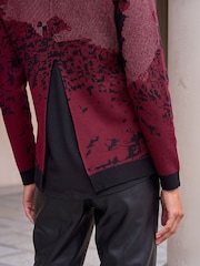 Roman Red Shimmer Colour Block Knit Jumper - Image 4 of 4