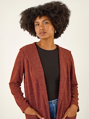 Roman Brown Longline Hooded Cardigan - Image 1 of 4