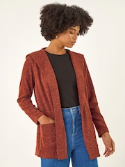 Roman Brown Longline Hooded Cardigan - Image 4 of 4