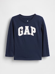 marine - T-shirt à manches longues avec logo Gap (6mois à5ans) - Image 1 de 3
