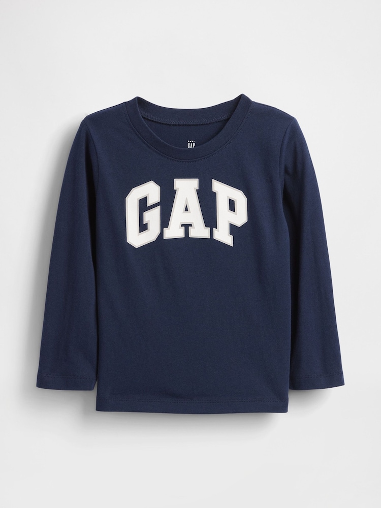 marine - T-shirt à manches longues avec logo Gap (6mois à5ans) - Image 1 de 3