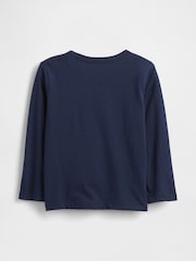 marine - T-shirt à manches longues avec logo Gap (6mois à5ans) - Image 2 de 3