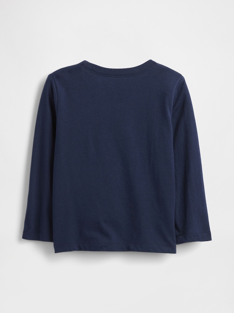 marine - T-shirt à manches longues avec logo Gap (6mois à5ans) - Image 2 de 3