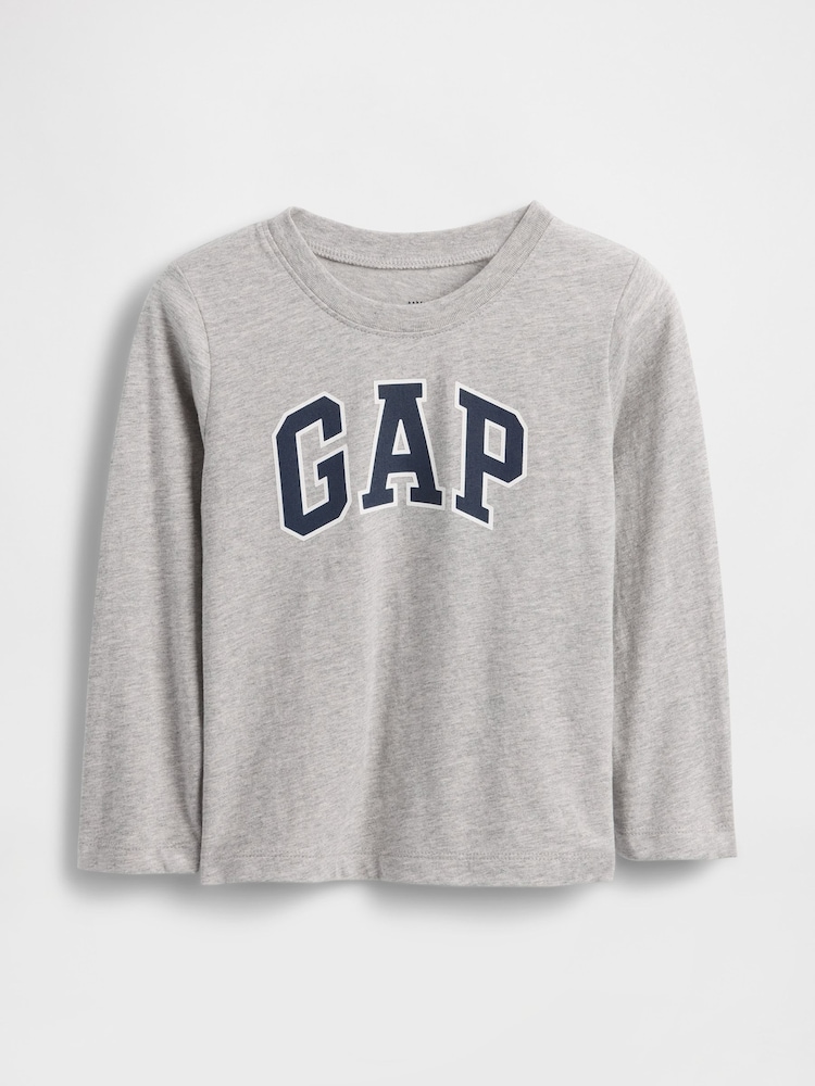 Gris - T-shirt à manches longues avec logo Gap (6mois à5ans) - Image 1 de 3
