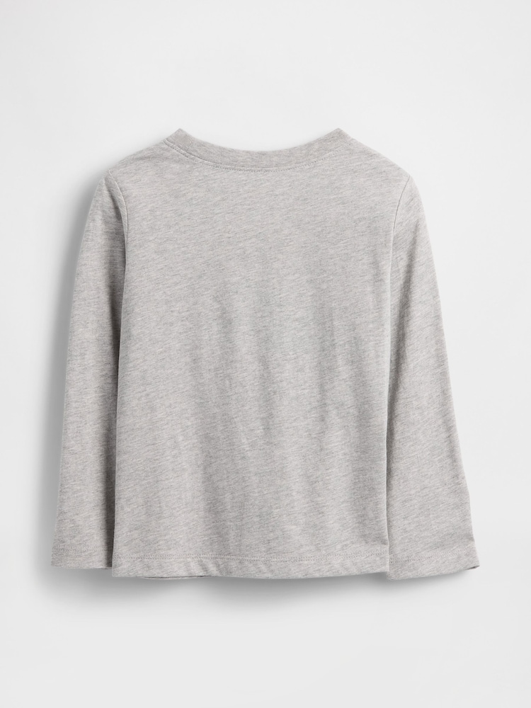 Gris - T-shirt à manches longues avec logo Gap (6mois à5ans) - Image 2 de 3