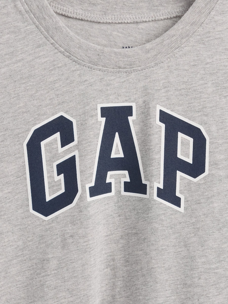 Gris - T-shirt à manches longues avec logo Gap (6mois à5ans) - Image 3 de 3