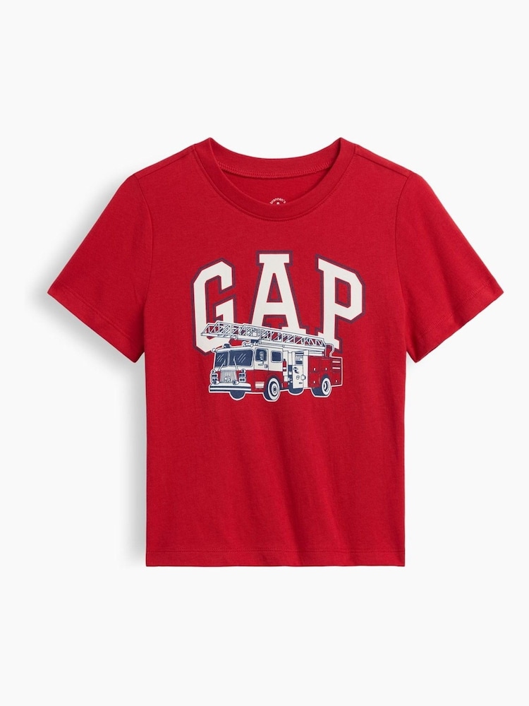 Rouge camion de pompier - T-shirt Gap graphique à manches courtes (6mois5ans) - Image 1 de 3