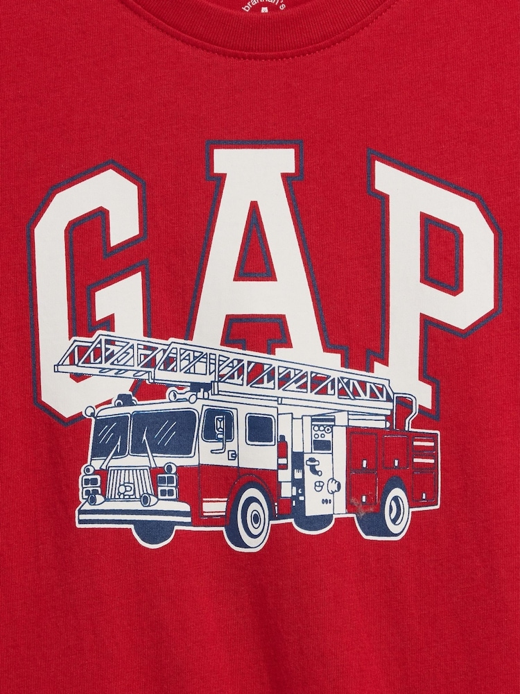 Rouge camion de pompier - T-shirt Gap graphique à manches courtes (6mois5ans) - Image 3 de 3