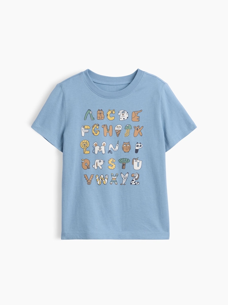 Alphabet bleu - T-shirt Gap graphique à manches courtes (6mois5ans) - Image 1 de 3