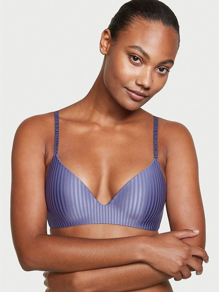 Victoria's Secret Frosted Blueberry Blue Lightly Lined Wireless Bra - Image 1 of 4