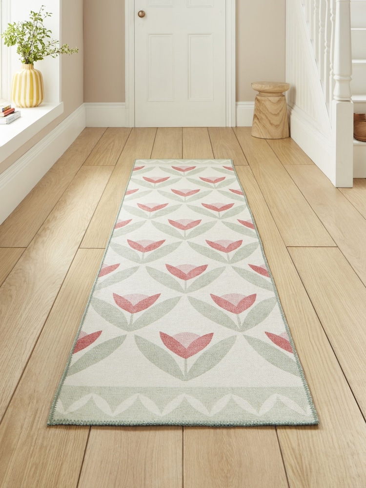 Scion Blush Pink Tulip Trellis Blush Washable Runner - Image 1 of 4