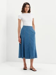 Finery Blue Dana Denim Midi Skirt - Image 3 of 5