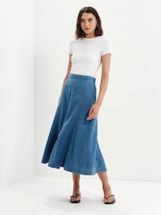 Finery Blue Dana Denim Midi Skirt - Image 4 of 5