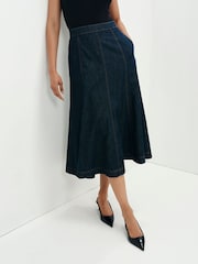 Finery Indigo Blue Dana Denim Midi Skirt - Image 2 of 5