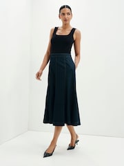 Finery Indigo Blue Dana Denim Midi Skirt - Image 3 of 5