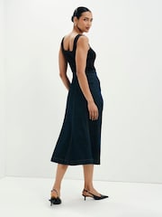Finery Indigo Blue Dana Denim Midi Skirt - Image 4 of 5