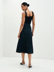 Finery Indigo Blue Dana Denim Midi Skirt - Image 5 of 5