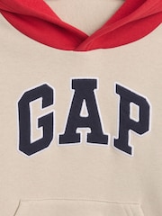Gap Beige/Red Relaxed Colourblock Logo Hoodie (6mths-5yrs) - Image 3 of 3