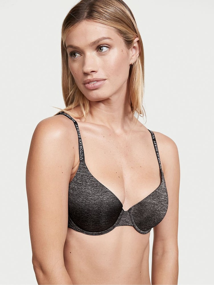 Victoria's Secret Black Smooth Logo Strap Lightly Lined T-Shirt Bra - Image 1 of 4