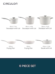 Circulon Set of 6 White Halo LaserDefense™ Non-Stick Cookware - Image 5 of 6