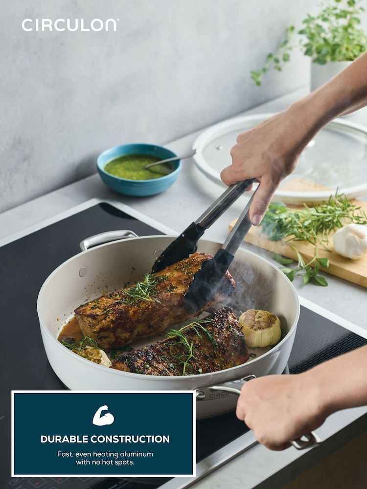Circulon White Halo LaserDefense™ Non-Stick Saute Pan & Lid 4.7L - Image 2 of 6 Circulon White Halo LaserDefense™ Non-Stick Saute Pan & Lid 4.7L - Image 2 of 6