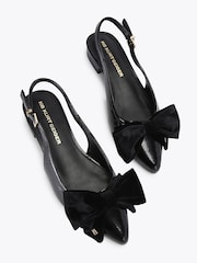 KG Kurt Geiger Black Aura Bow Flat Slingback Shoes - Image 3 of 5