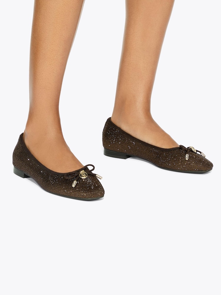 KG Kurt Geiger Brown Mara Embellished Ballerina Shoes - Image 2 of 5 KG Kurt Geiger Brown Mara Embellished Ballerina Shoes - Image 2 of 5
