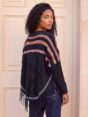 Roman Black Jacquard Tassel Knit Jumper - Image 2 of 4