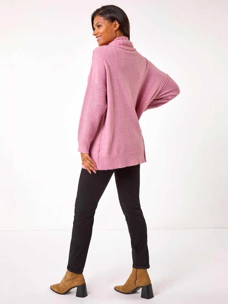Jersey de cuello de rollo relajado romano - Imagen 4 de 4 Jersey de cuello de rollo relajado romano - Imagen 4 de 4
